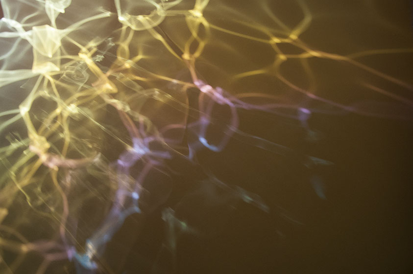 Orange Bowl Blue Beads - illuminated imagery