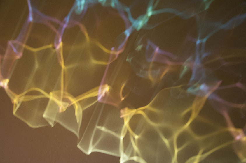 Orange Bowl Blue Beads - illuminated imagery