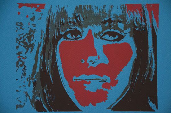 emotive color serigraph series - brightly saturated blue paper