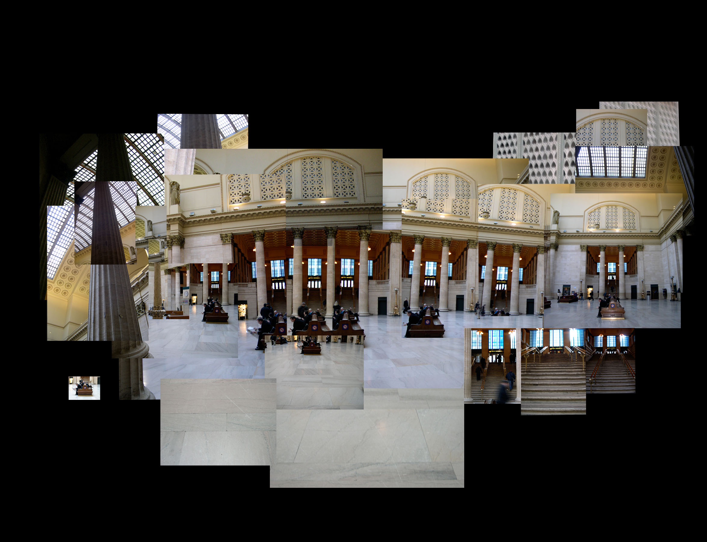 18"x24" digital print composite image of Union Station in Chicago, Illinois