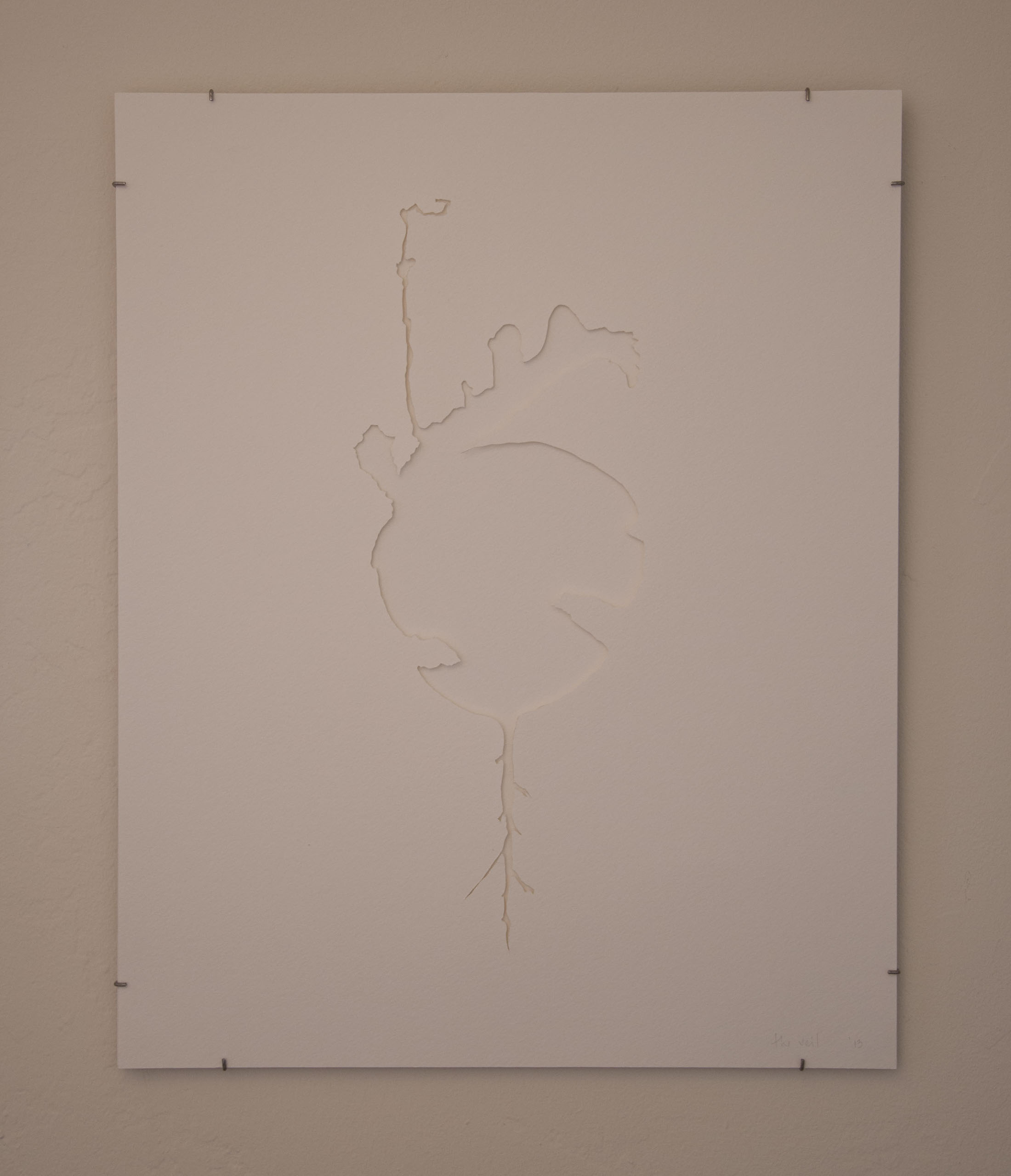 the veil - cut drawing on layered 140 lb cold press paper